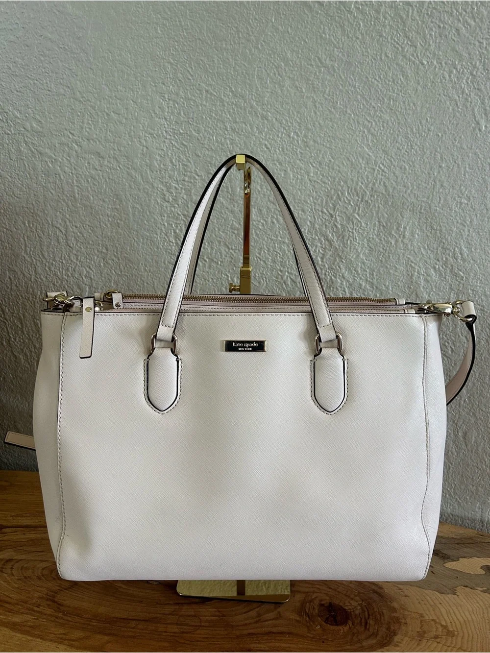 Kate Spade Laurel Way Leighann Saffiano Leather Satchel Crossbody Tote Blush